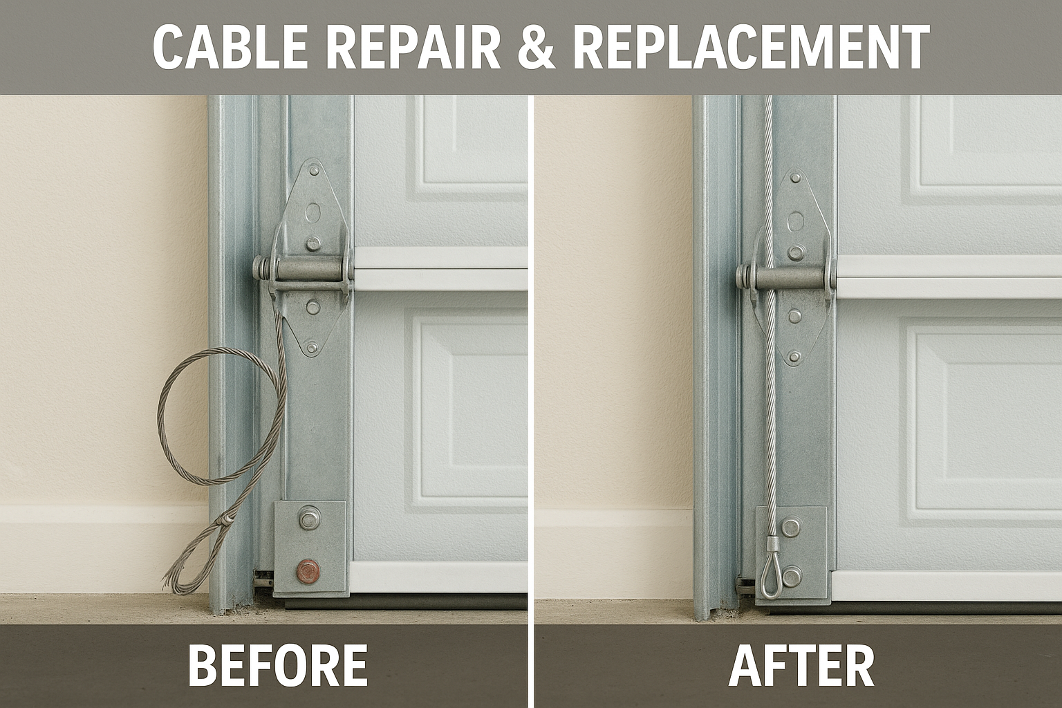 Cable Repair Progress on Garage Door
